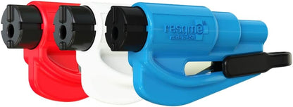 RESQME The Original Emergency Keychain Car Escape Tool, 2-in-1 Seatbelt Cutter and Window Breaker, Made in USA, Family Pack of 3 - Blue, Pink, Yellow -Compact Emergency Hammer