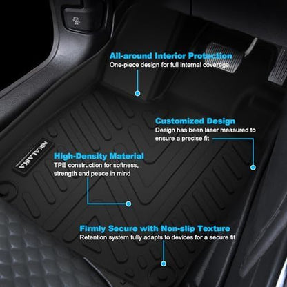 Floor Mats & Cargo Liner & Backrest Mat for 2024 2025 2026 Chevrolet/Chevy Trax All Weather Protection TPE Rubber Full Set Automotive Floor Liners Accessories, Odorless Anti-Slip, Black