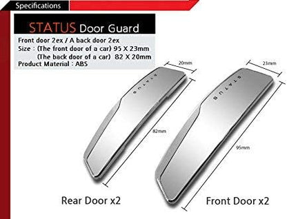 STATUS 4Pcs High Glossy Slim Door Edge Guards Bumper Protector Trim Guard Sticker Molding for Motors Auto Vehicle (White)