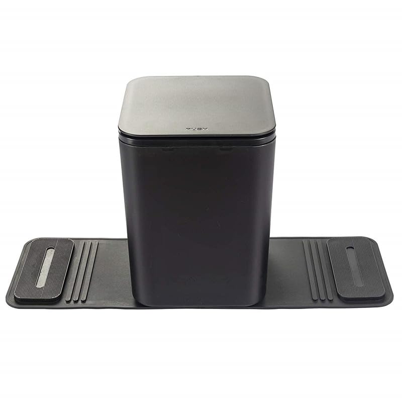 Car Trash Can with Stability Wings – Leakproof Portable Garbage Bin for Fabric & Rubber Mats – Compact Durable Plastic Auto Organizer for Cars, SUVs, Trucks (Black, Large)