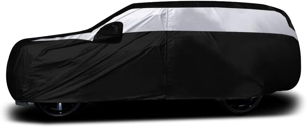 Titan Jet Black Poly 210T Car Cover for Sedans 186-202". Waterproof, UV Protection, Scratch Resistant, Driver-Side Zippered Opening. Fits Camry, Accord and More.
