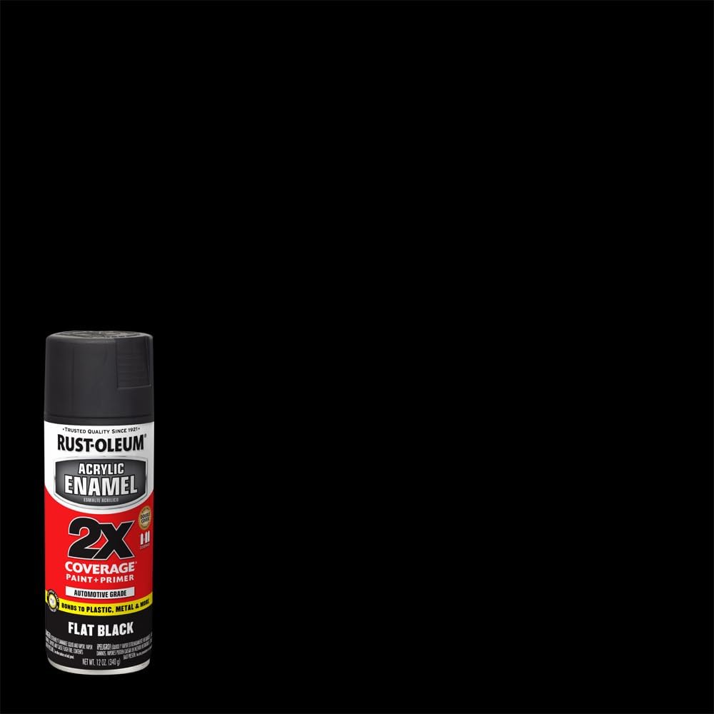Rust-Oleum 271903 Acrylic Enamel 2X Spray Paint, 12 oz, Gloss Black, (Pack of 1)