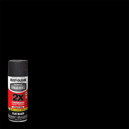 Rust-Oleum 271903 Acrylic Enamel 2X Spray Paint, 12 oz, Gloss Black, (Pack of 1)
