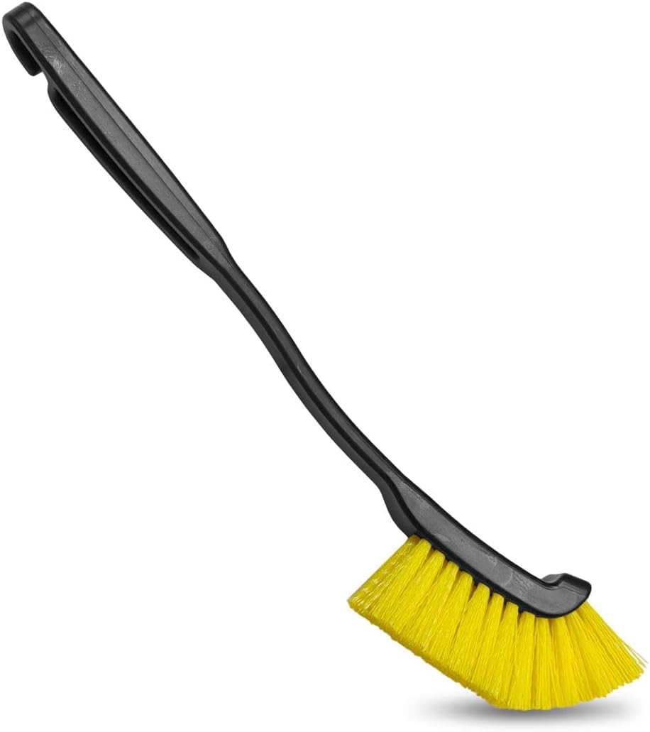 Car Wheel Cleaning Brush, 12'' Hard Bristle Auto Tire Gap Scrub Brush with Long Handle, Multifunctional Vehicle Interior Crevice Detailing Tool for Home and Hard to Reach Areas(1PC)