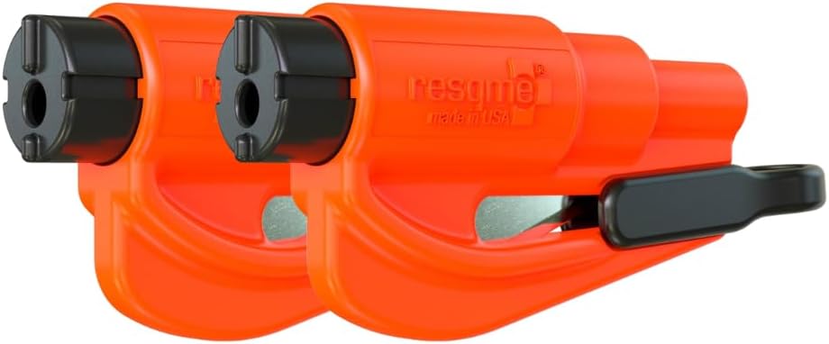 resqme The Original Compact Emergency Keychain Car Escape Tool, Seatbelt Cutter and Window Breaker, Made in USA, Pack of 2