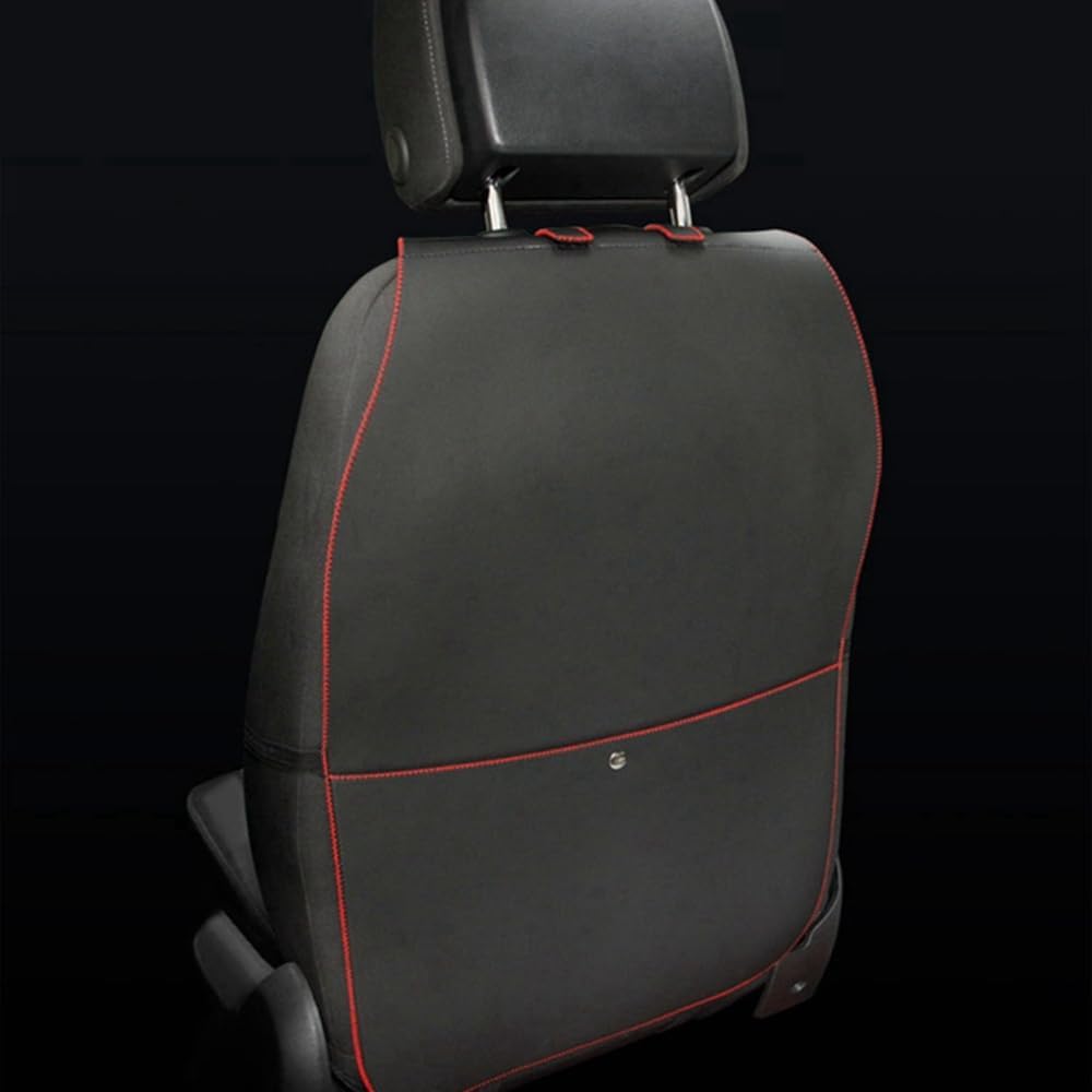 HCMAX 2 Pack Kick Mat Car Seat Back Protector Waterproof Easy to Clean Multifunctional Organizer Storage Bag Travel Accessory PU Leather Black