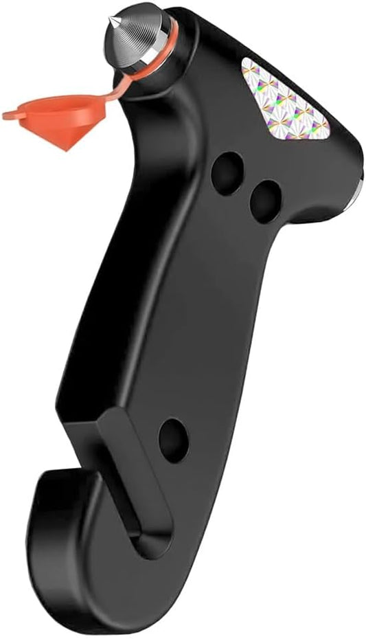 Car Safety Hammer, 3-in-1 Car Emergency Escape Tool with Window Breaker & Seat Belt Cutter, Car Emergency Kit Gadgets for Car, Office, Home (Black, 1pcs)