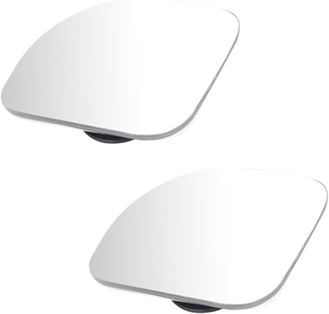 GLSOWEE Car Blind Spot Mirror, 2"" Round Convex Mirror, Frameless HD Glass Rear View Mirror with Wide Angle Adjustable Stick, Universal Vehicle Exterior Accessories for Car SUV Truck (2 PCS)