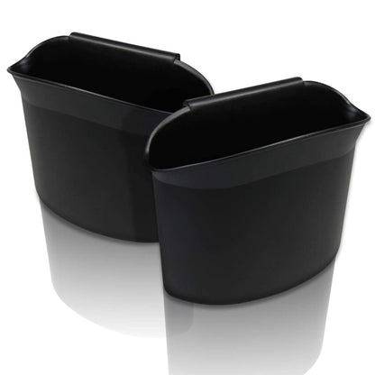 ZONETECH Portable Hanging Mini Car Garbage Can – Classic Black Trash Container - Premium Quality Automotive Universal Compact Traveling Wastebasket for Vehicle,Office, Home (1-Pack)