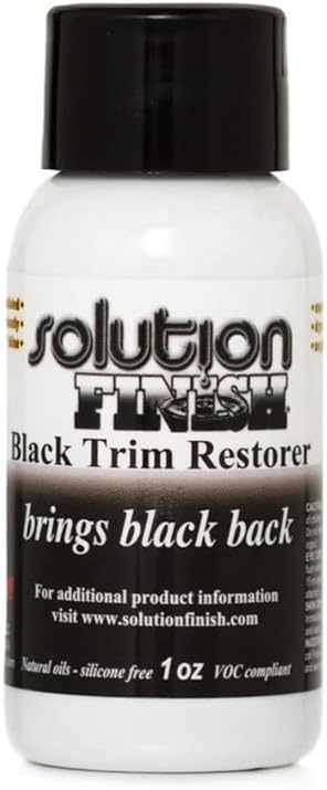 Solution Finish - Black Plastic & Vinyl Trim Restorer - Use for Car and Truck Detailing, No Wet Look, Instantly Revives Color to Trim, Bumpers, Mud Flaps, Etc., Black (1 oz)