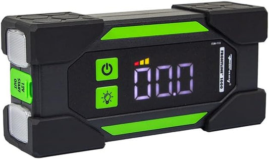Forney Frontline 1000 Lithium Jump Starter Power Bank | 1000 peak amps 12V emergency battery booster. Features a built-in USB charger for portable devices.
