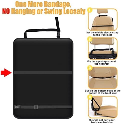 Meolsaek Kick Mats Back Seat Protector, Waterproof Oxford Seat Back Protector, Car Seat Back Protector for Kids, Back of Seat Protector for Kids Feet Car Seat (Black A -1pc)