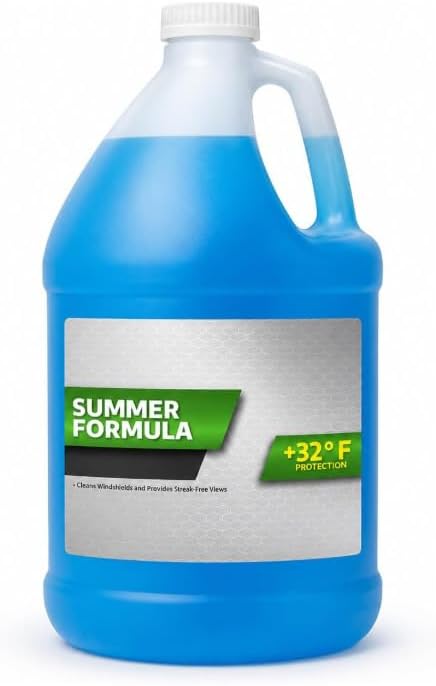 Summer Windshield Washer Fluid, Standard Automotive Glass Washer Solution for Car Windshield Reservoir, 1 Gallon, 1 Pack