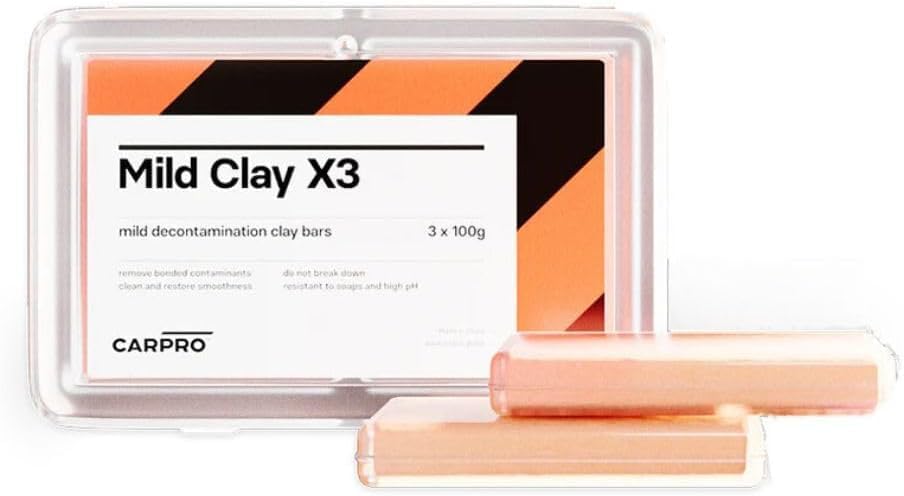 CARPRO Aggressive Car Clay Bar: Auto Detailing Magic Clay Bar Cleaner Car Wash Bars for Ceramic Coating Prep, Fiberglass, Chrome, Glass & Clear Coated Painted Surfaces - 100g (3 Pack)
