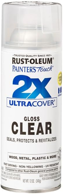Rust-Oleum 334029 Painter's Touch 2X Ultra Cover Spray Paint, 12 oz, Gloss Clear - Colors E