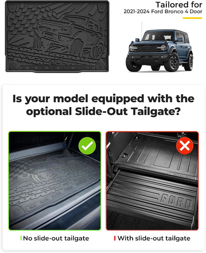 Floor Mats & Cargo Liner & Back Seat Cover for 2021-2026 Bronco 4 Door - Colors B