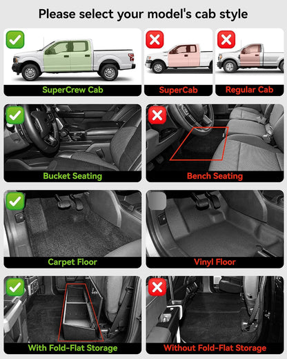 Floor Mats & Cargo Liner & Back Seat Cover for 2021-2026 Bronco 4 Door - Colors B