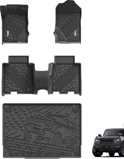 Floor Mats & Cargo Liner & Back Seat Cover for 2021-2026 Bronco 4 Door - Colors B