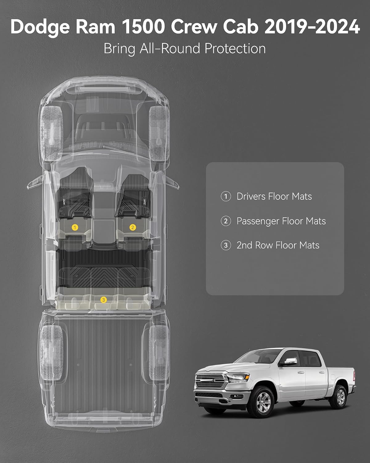 Floor Mats & Cargo Liner & Back Seat Cover for 2021-2026 Bronco 4 Door - Colors B