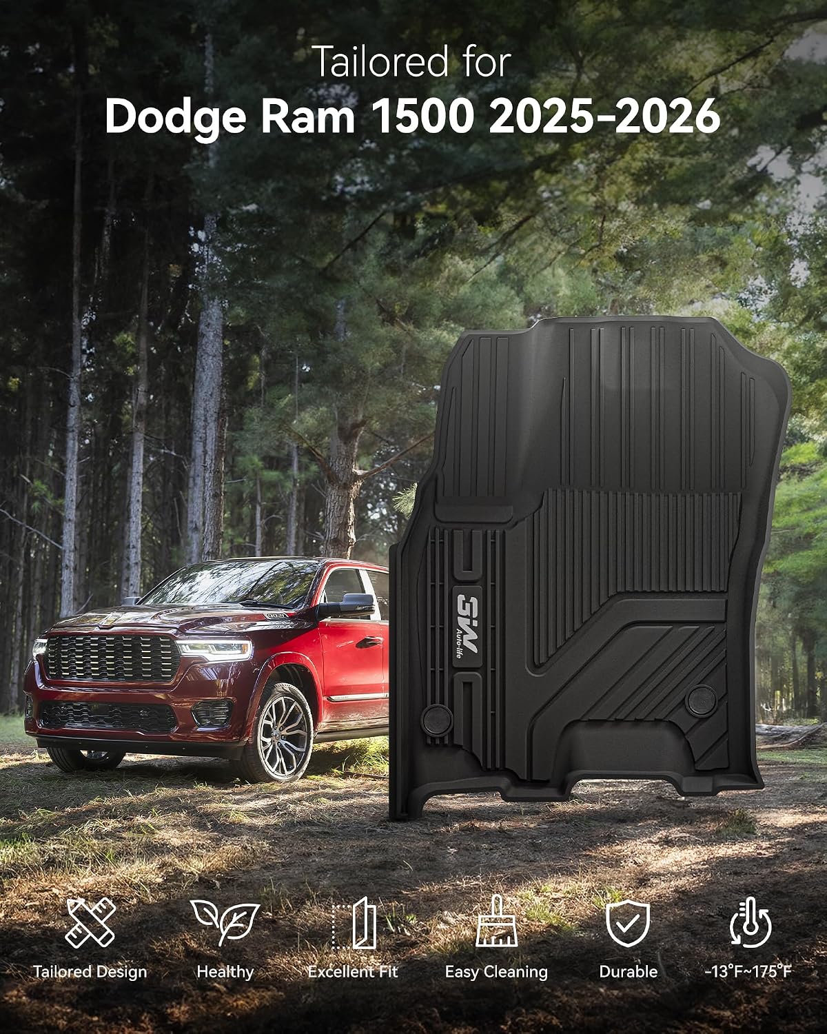 Floor Mats & Cargo Liner & Back Seat Cover for 2021-2026 Bronco 4 Door - Colors B