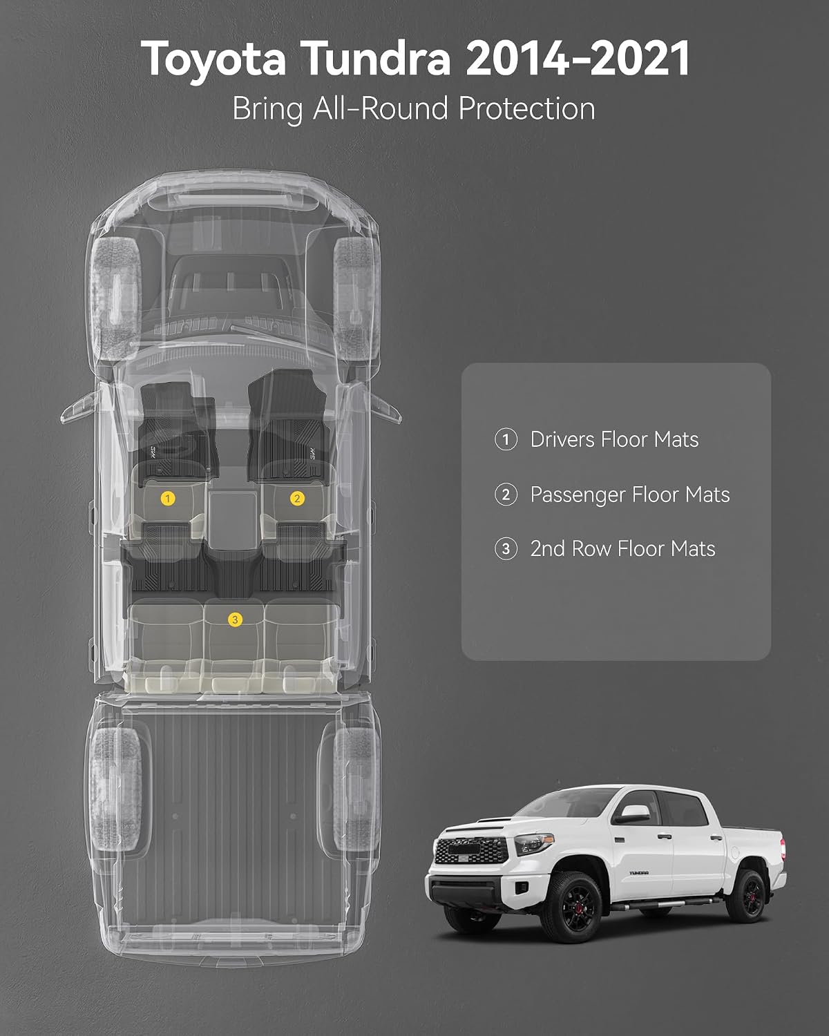 Floor Mats & Cargo Liner & Back Seat Cover for 2021-2026 Bronco 4 Door - Colors B