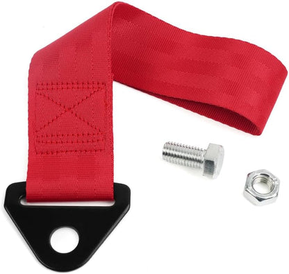 RASTP Racing Tow Strap, Car Modification Sports Trailer Belt Fit for Front or Rear Front Bumper Decorative (Red)