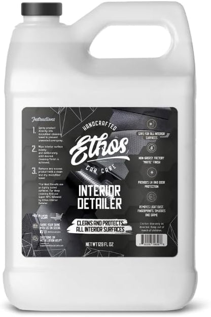 Ethos Interior Detailer Spray - Interior Car Cleaner Easily Cleans & Protects All Interior Surfaces | Non Greasy Satin Finish with UV Protection & Odor Neutralizing Agents