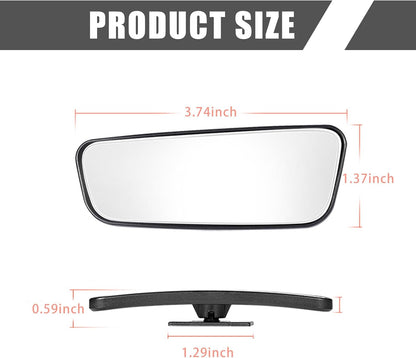 2-Pack Car Blind Spot Mirror, 3.7" x 1.4" Curved Wideangle, High-Definition Glass Adjustable Anti-Glare, Universal Car Side Mirror (Black)