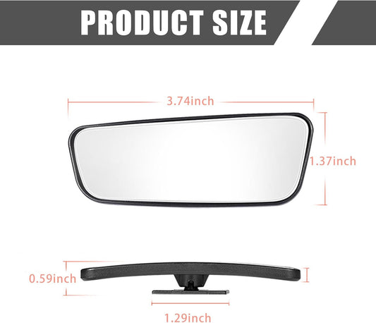 2-Pack Car Blind Spot Mirror, 3.7" x 1.4" Curved Wideangle, High-Definition Glass Adjustable Anti-Glare, Universal Car Side Mirror (Black)