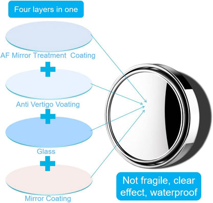 OBTANIM 4 Pack Blind Spot Mirror 2 Inch Angle Adjustable HD Glass Round Car Side Rear View Convex Mirror Accessories with Frame for Car SUV Trucks Motorcycles