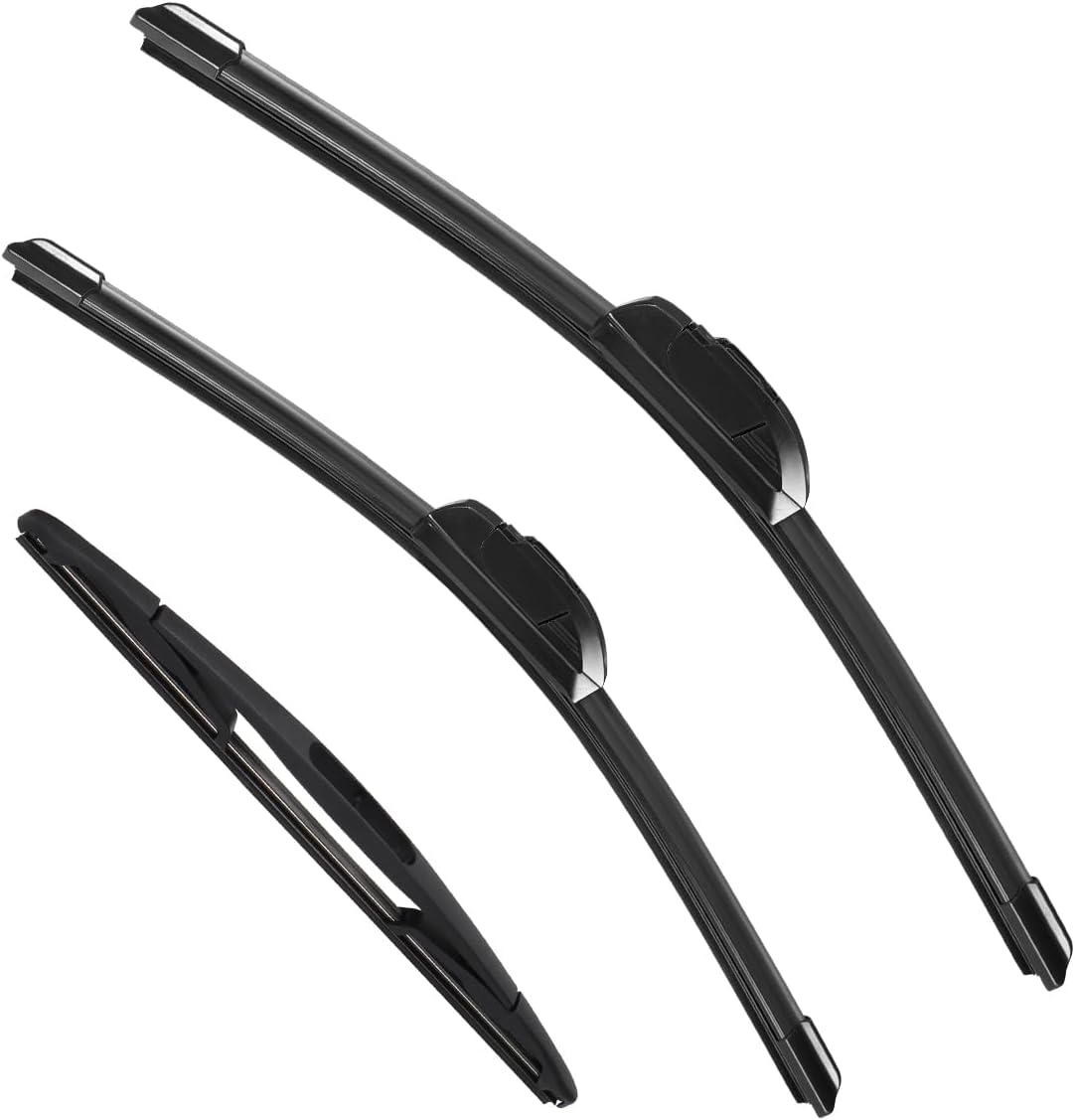 3 Pack Windshield Wiper Blades Compatible with Mazda CX-5 2017-2025 and CX-9 2016-2023, Front and Rear, 24" 18" 14" - Colors B