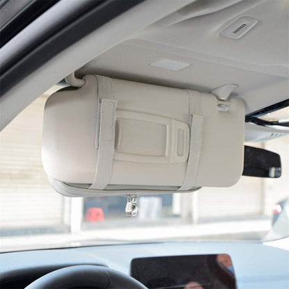 Car Sun Visor Organizer, Auto Interior Accessories Pocket Organizer - Car Truck SUV Storage Pouch Holder, with Multi-Pocket Net Zipper (Black)