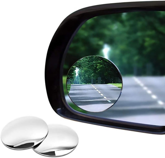 Blind Spot Car Mirror 2 Pack-2 Inch Round Rear View Convex Mirrors for Cars/SUVs/Motorcycles/Trucks/Trailers/Snowmobiles/Bicycles/RVs/Boats/Golf Carts with Rust Resistant Frame-HD Real Glass