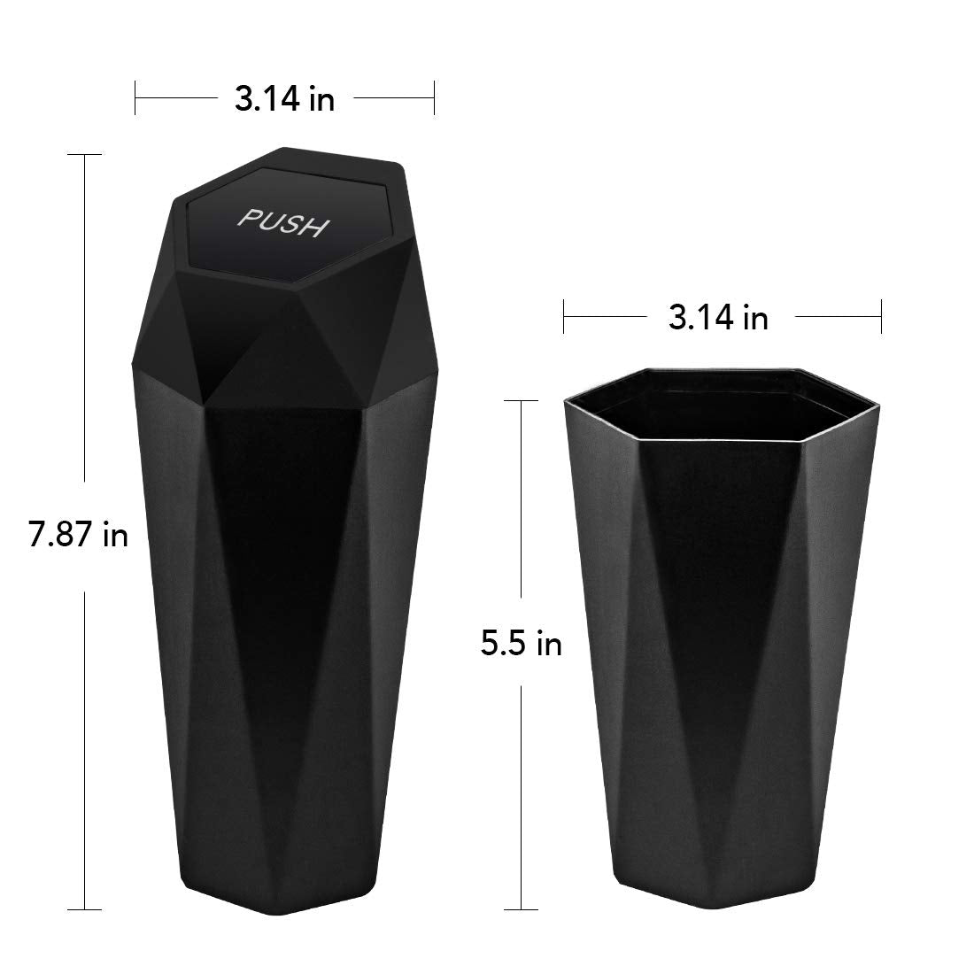 Car Trash Can with Lid - 2-Pack, Interior Accessories for Vehicles, Leakproof Garbage Can with 30 Detachable Trash Bags, Multipurpose Organizers and Storage Solutions for Home and Office