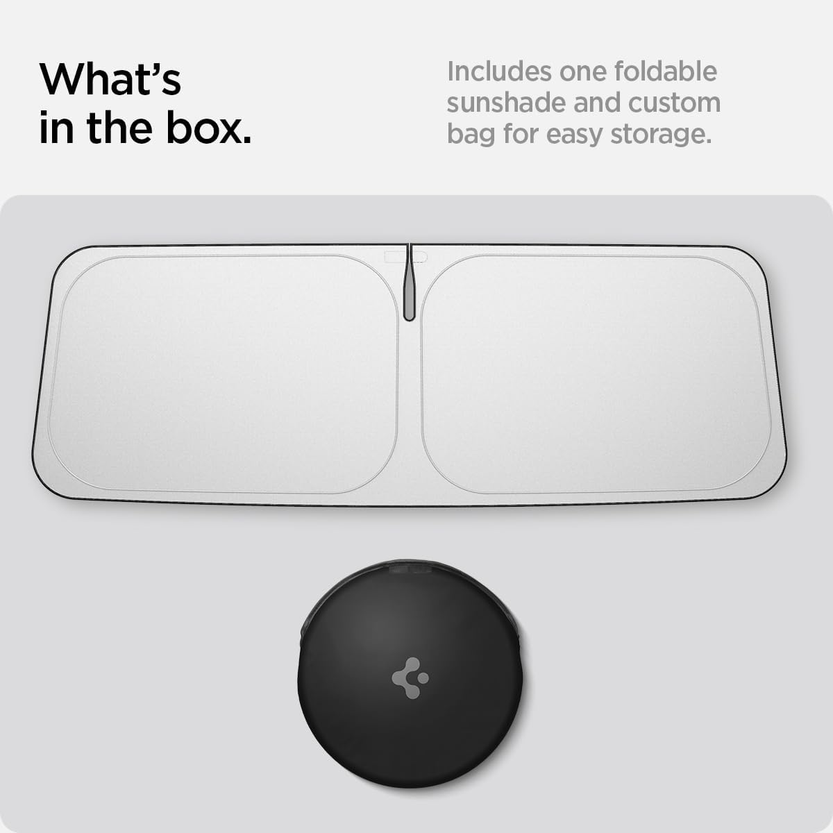 Spigen ZeroGap Windshield Sunshade for Tesla Model Y & 3, Maximum UV & Heat Protection, Dual Layer with Pocket | Car Accessories for Model Y Juniper, Model Y L, Model 3 Highland | Gift for Tesla Owner