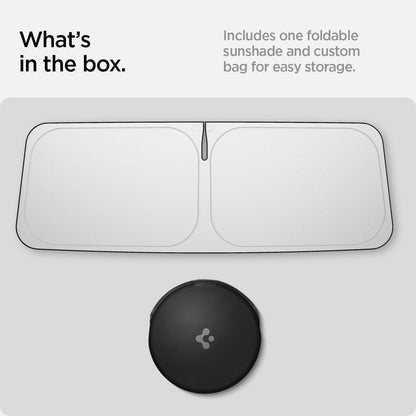 Spigen ZeroGap Windshield Sunshade for Tesla Model Y & 3, Maximum UV & Heat Protection, Dual Layer with Pocket | Car Accessories for Model Y Juniper, Model Y L, Model 3 Highland | Gift for Tesla Owner