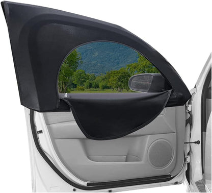4PCS Car Window Shades with Zipper,Breathable Car Window Cover Baby Window Shades for Car,Camping Essentials Side Window Sun Shade for Privacy Protection Fits Most Cars
