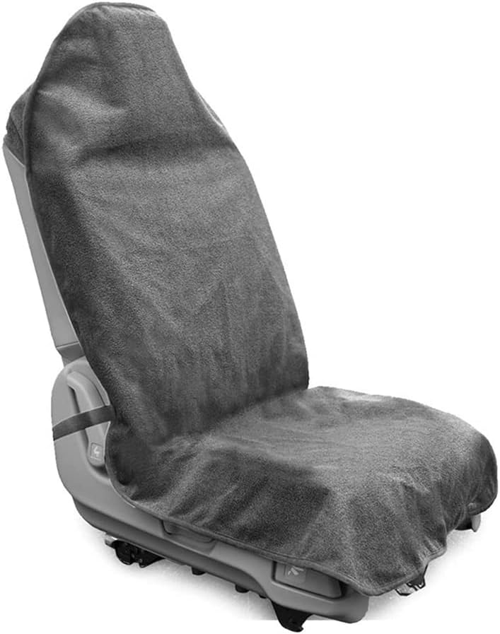 Waterproof Sweating Car Seat Cover for Post Gym Workout, Running, Swimming, Beach and Hiking, Universal Fit Non-Slip Towel Bucket Seat Protector for Cars SUV Trucks, Machine Washable (Grey)