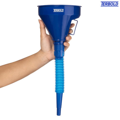 Automotive Flex Funnel with Hose | Wide Mouth Flexible Oil Funnel for Automotive Use - Gas, Transmission Fluid, Car Fuel, Oil Change (Blue)