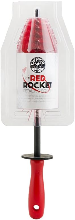 Chemical Guys Red Rocket Detailing Brush - Flexible Long-Reach Wheel and Rim Cleaning Tool for Cars, Trucks, SUVs, Motorcycles, and RVs - Safely Cleans Tight Spaces, Spokes, and Crevices