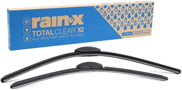 Rain-X 810332 Total Clear Beam Wiper Blades 26" & 18" Windshield Wipers for All-Weather Performance, Rubber Squeegee for Smooth Clean Wipe & Quiet Operation - 2 Pack Value