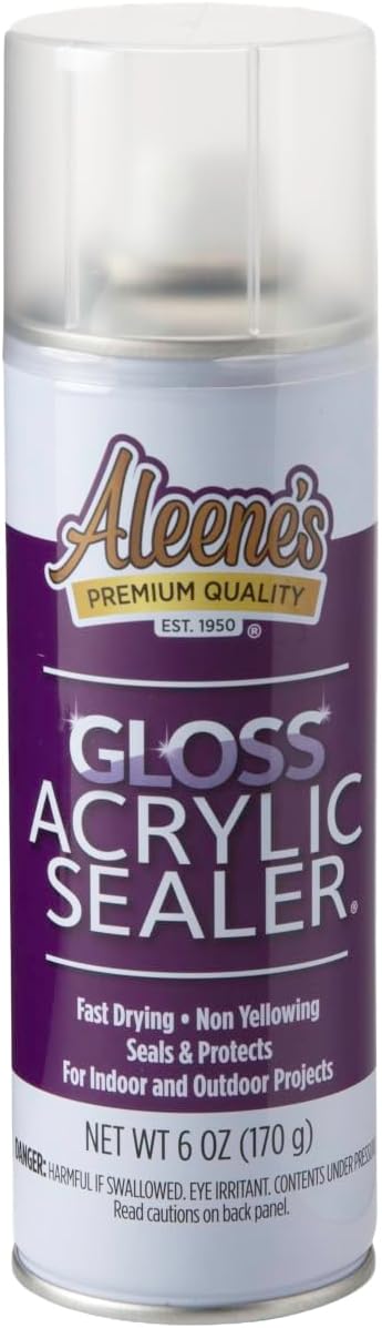 Aleene's 26412 Spray Gloss Finish, 6 Oz Acrylic Sealer, Original Version, Clear - Gloss