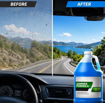 Summer Windshield Washer Fluid, Standard Automotive Glass Washer Solution for Car Windshield Reservoir, 1 Gallon, 1 Pack