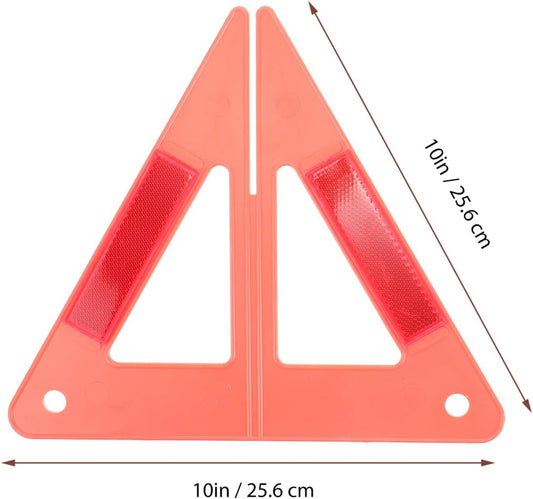 Amosfun Reflective Road Safety Kit Safety Triangle Warning Sign for Car Roadside Assistance Emergency Reflective Triangle for Work Trucks Trailers Tractors Portable Road Warning Sign