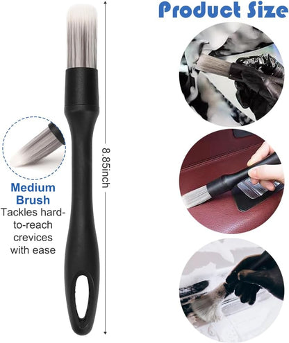Car Interior Duster Detail Brush Cleaning Kit, Soft Microfiber Towels Dashboard Air Vent Crevice Dusting Detail Cleaner Interior Accessories Tools for Car Decoration Auto Truck SUV RV