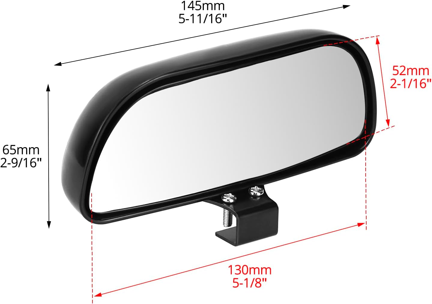 QWORK Blind Spot Mirror - 2 Pack Rear View Concave Mirror Blindspot Wide Angle Mirror for Universal Cars