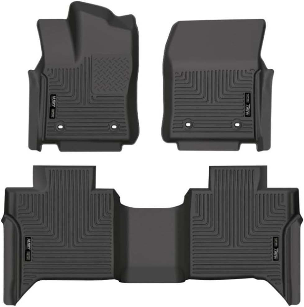 Husky Liners Weatherbeater Floor Mats | Fits 2022-2026 Toyota Tundra, CREWMAX CAB ONLY | Front & 2nd Row, 3-pc Black - 99481