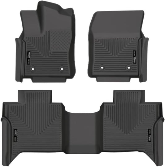 Husky Liners Weatherbeater Floor Mats | Fits 2022-2026 Toyota Tundra, CREWMAX CAB ONLY | Front & 2nd Row, 3-pc Black - 99481