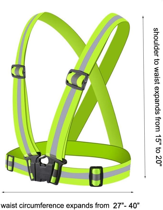 Chiwo Reflective Vest Running Gear 2Pack, High Visibility Adjustable Safety Ves for Night Cycling,Hiking, Jogging,Dog Walking