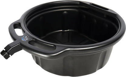HKTE 16L Oil Drain Pan, 4.2 Gallon Large Capacity Oil Change Pan with Anti-Splash Lip & Wide Pour Spout, Heavy Duty HDPE Oil Catch Container for Cars, Trucks, SUV Maintenance